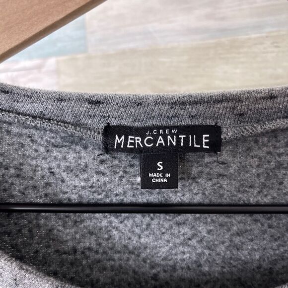 J Crew Mercantile Ruffle Sweatshirt Sweater Gray Round Neck Casual Womens Small - Picture 5 of 7
